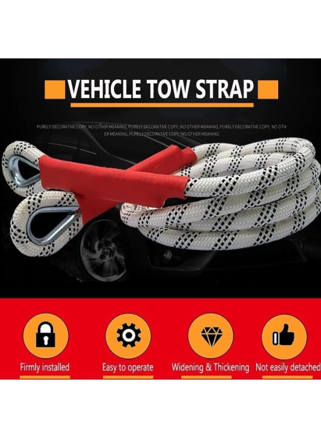 YelaJoy Car Towing Rope,Vehicle Rescue Rope With 2 Safety Hooks,Bold Towing Rope Vehicles，Used For Pulling/Clearing Tree/Suv Car(10 Tons/3M) - Image 2